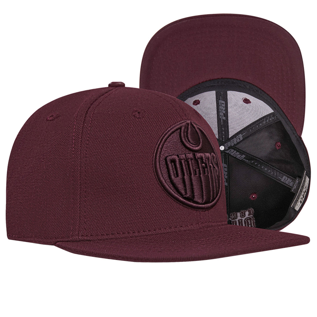 Edmonton Oilers Pro Standard Wine Wool Snapback Hat