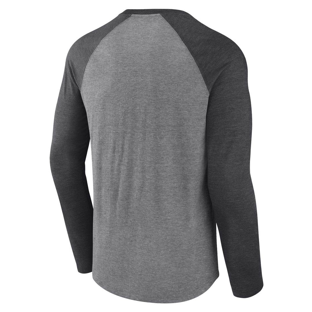 NHL Fanatics Raglan Shield Grey Long Sleeve Shirt