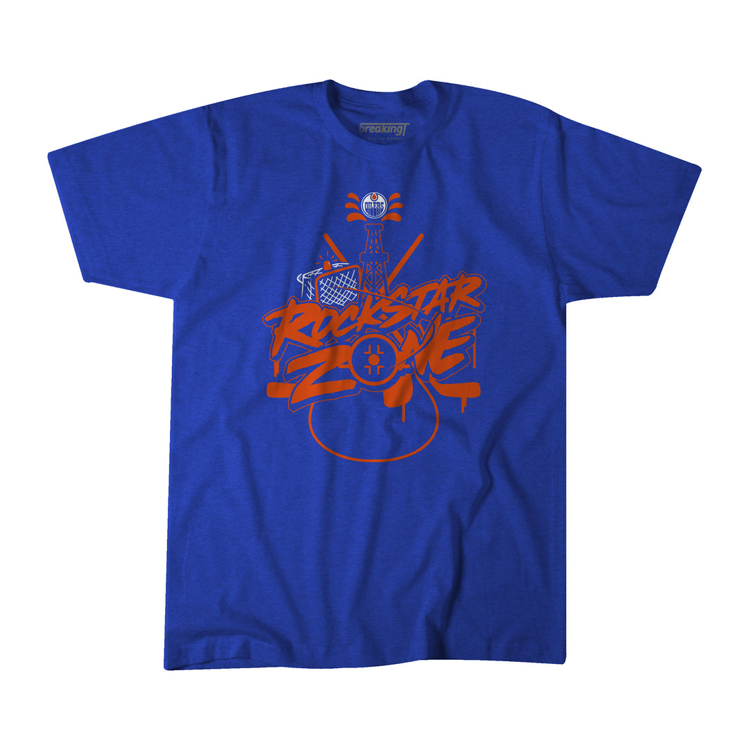 Edmonton Oilers "Rockstar Zone" Blue T-Shirt
