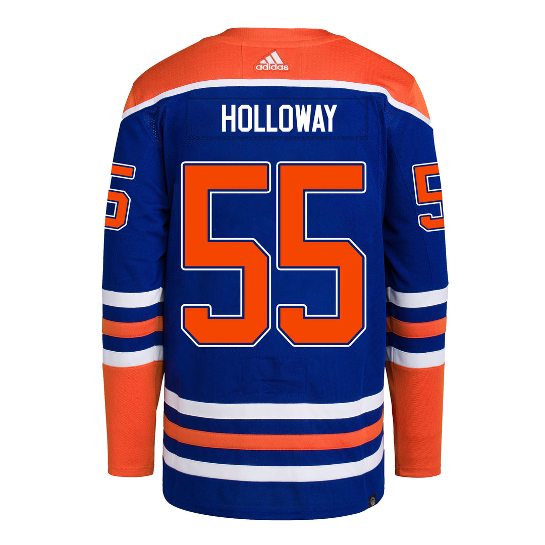 Dylan Holloway Edmonton Oilers adidas Primegreen Authentic Royal Blue Home Jersey