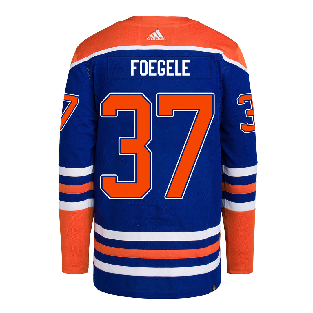 Warren Foegele Edmonton Oilers adidas Primegreen Authentic Royal Blue Home Jersey