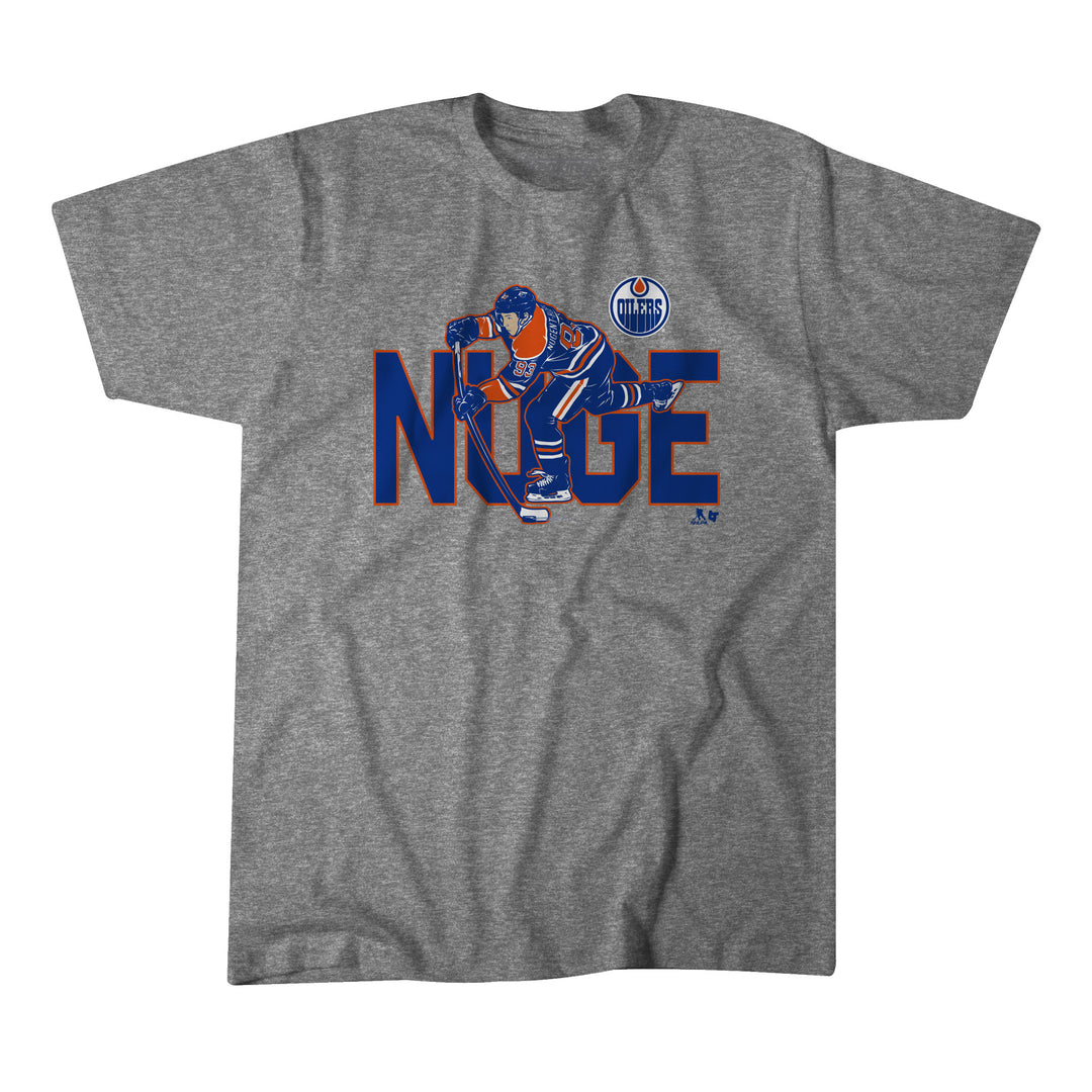 Ryan Nugent-Hopkins Edmonton Oilers “NUGE” Grey T-Shirt