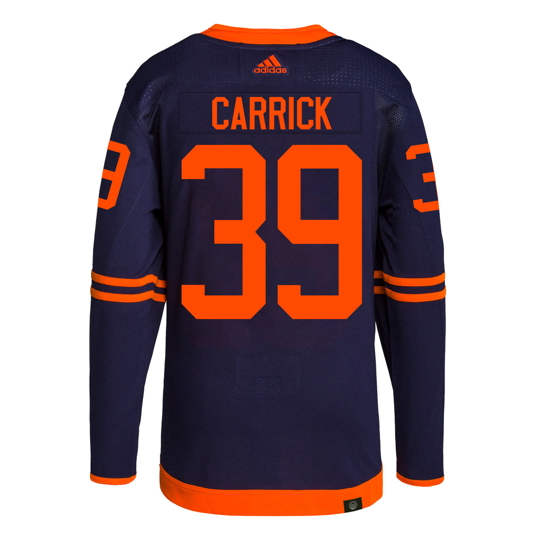 Sam Carrick Edmonton Oilers adidas Primegreen Authentic Navy Alternate Jersey