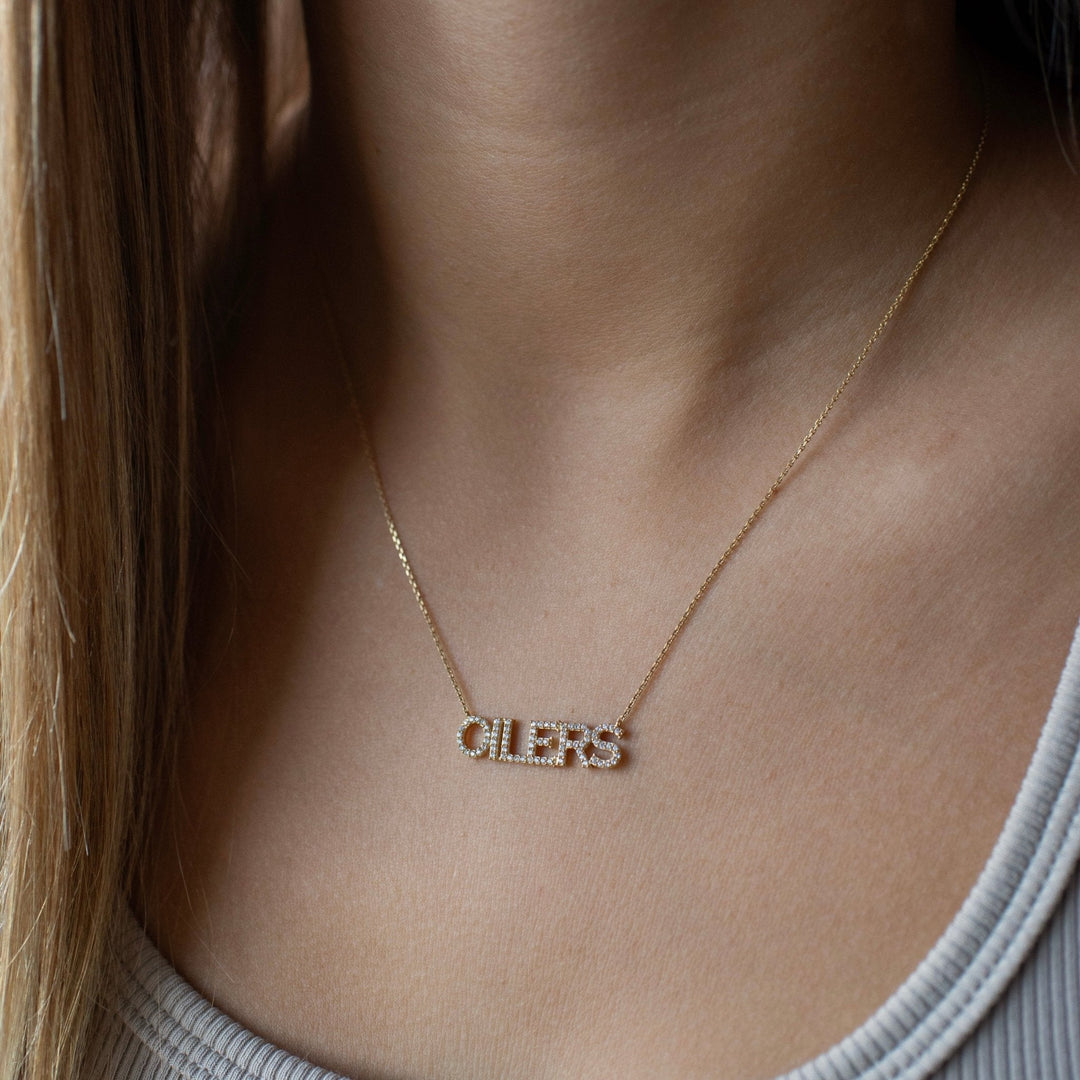 Edmonton Oilers So Pretty Cara Cotter Gold Pave Necklace