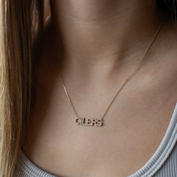 Edmonton Oilers So Pretty Cara Cotter Gold Pave Necklace