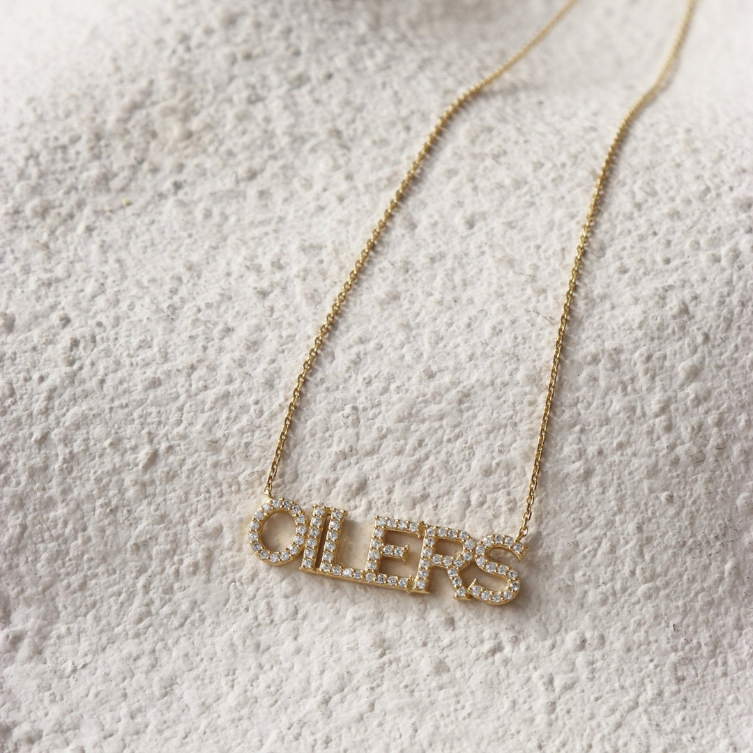 Edmonton Oilers So Pretty Cara Cotter Gold Pave Necklace