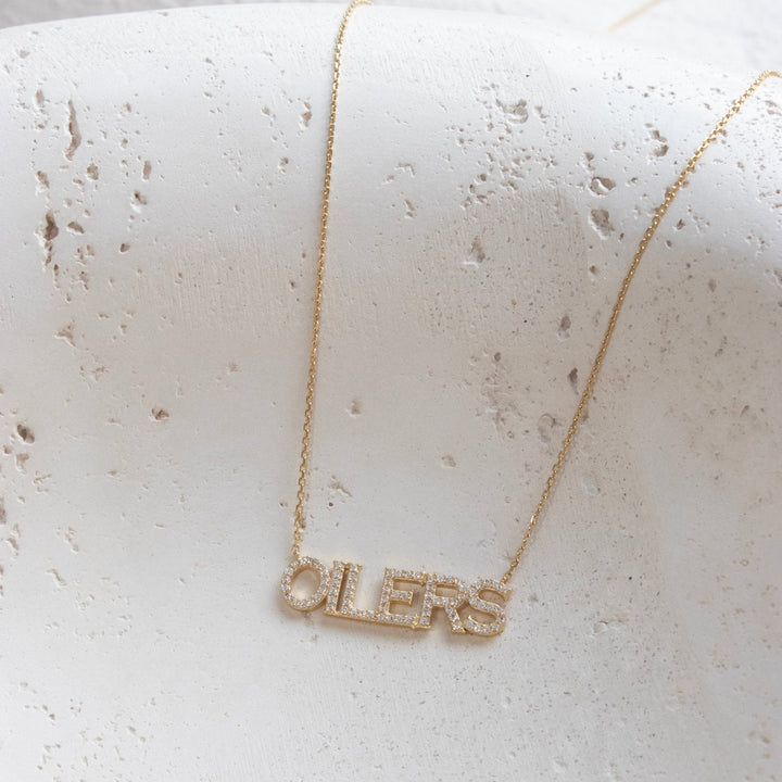 Edmonton Oilers So Pretty Cara Cotter Gold Pave Necklace
