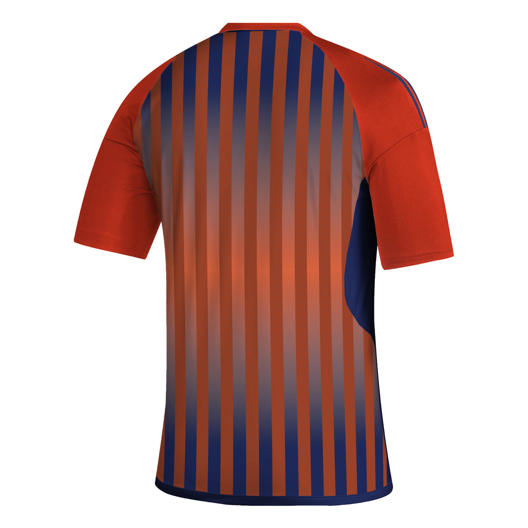 Edmonton Oilers adidas Blue & Orange Striped Soccer T-Shirt