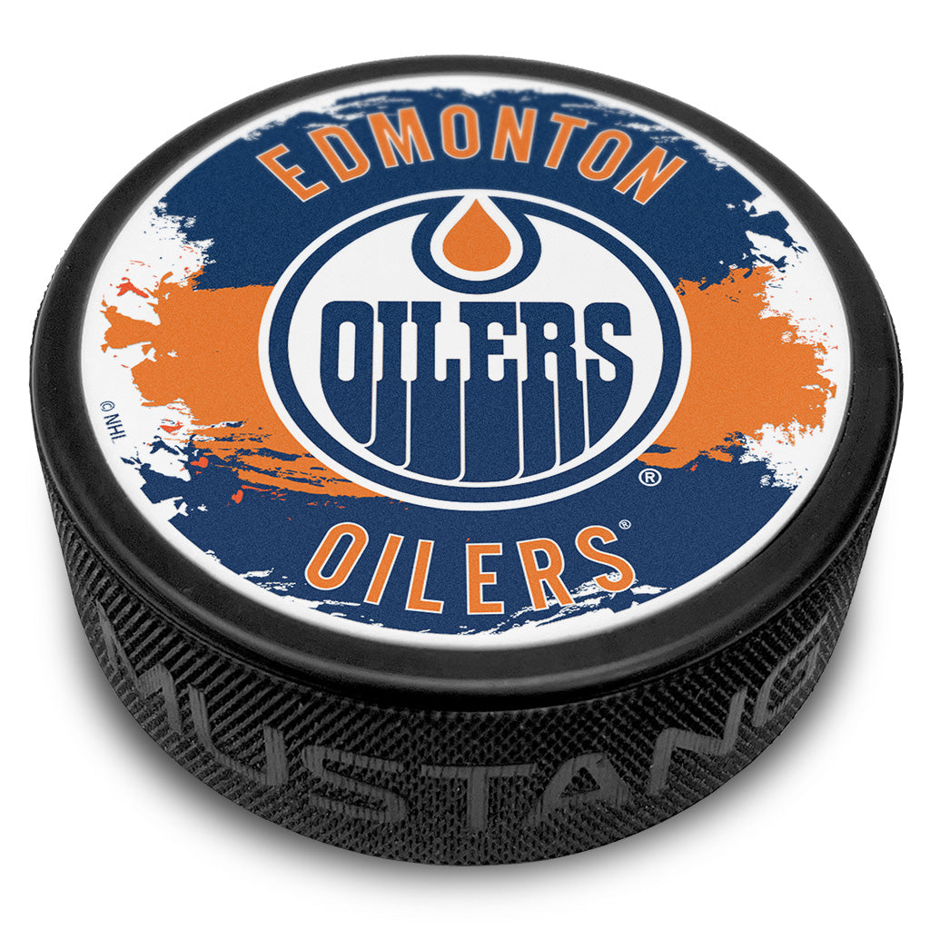 Edmonton Oilers Splash Textured Collector's Puck