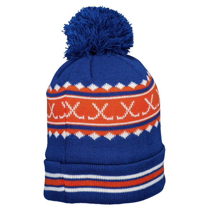 Edmonton Oilers Sport Design Sweden Blue Jacquard Hockey Toque w/Pom