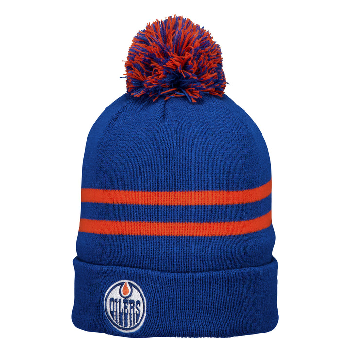 Edmonton Oilers Sport Design Sweden Blue Jacquard Hockey Toque w/Pom