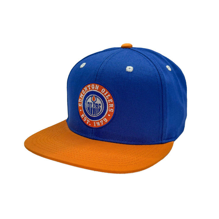 Edmonton Oilers Sport Design Sweden Blue Home Logo Flat Brim Snapback Hat