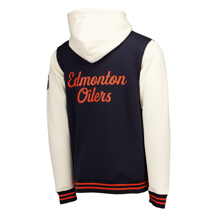 Edmonton Oilers Sport Design Sweden Navy Full-Zip Hoodie