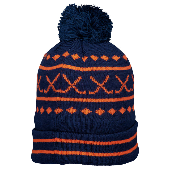 Edmonton Oilers Sport Design Sweden Navy Alternate Logo Jacquard Hockey Toque w/Pom