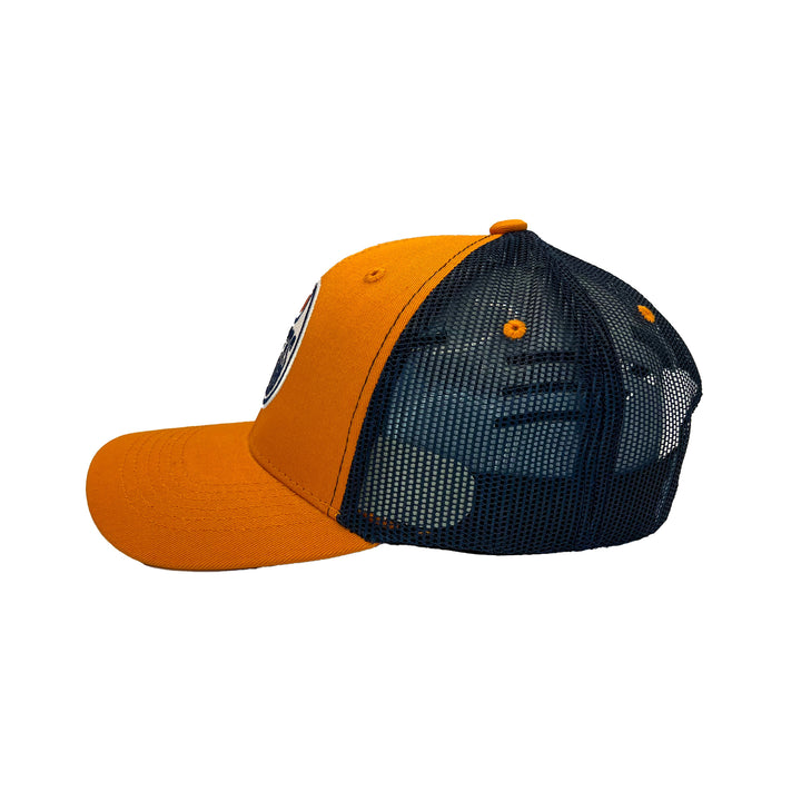 Edmonton Oilers Sport Design Sweden Navy & Orange Mesh Baseball Snapback Hat