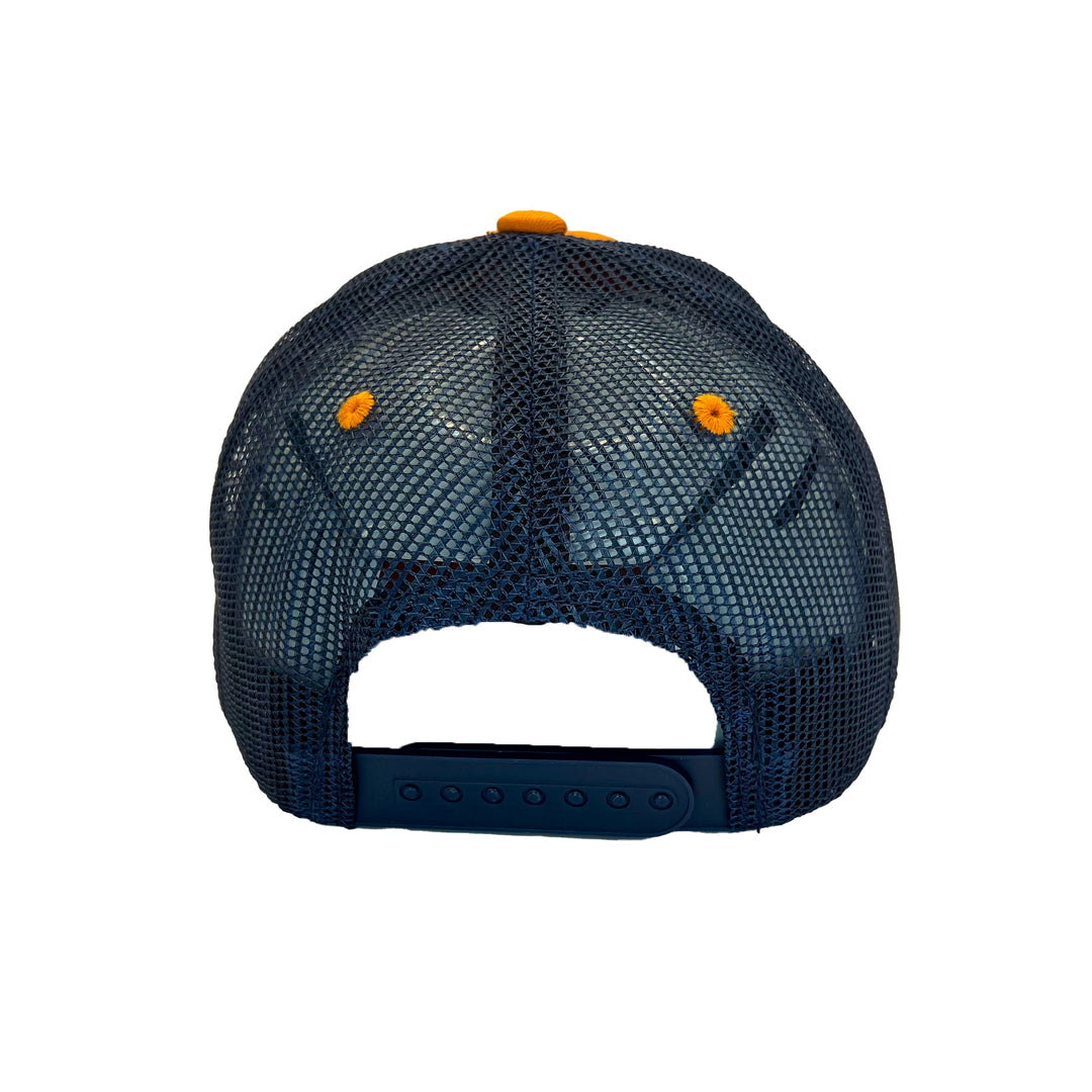 Edmonton Oilers Sport Design Sweden Navy & Orange Mesh Baseball Snapback Hat