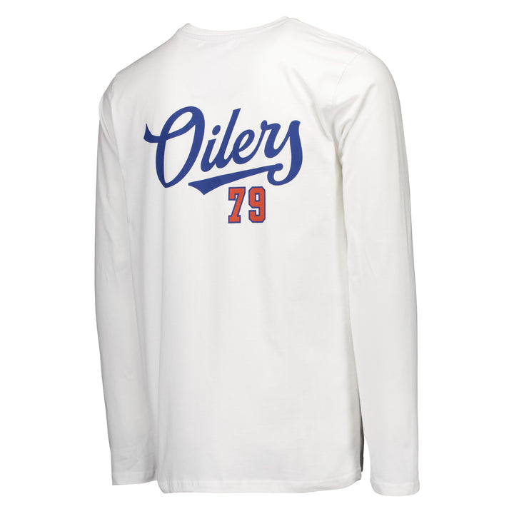 Edmonton Oilers Sport Design Sweden White Heavy Relaxed Long Sleeve Shirt