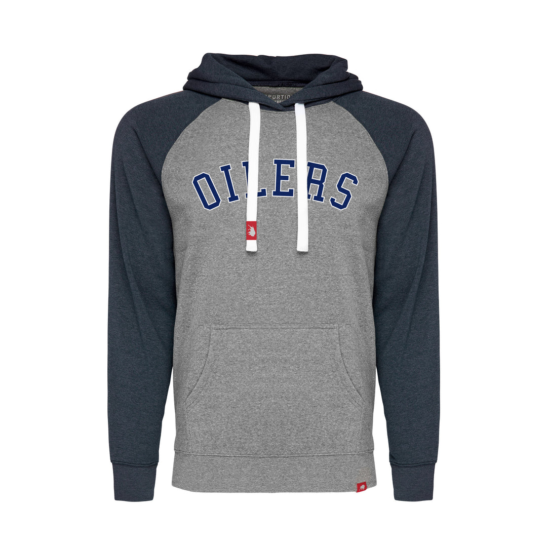 Edmonton Oilers Sportiqe Colorblock Grey & Blue Olsen Hoodie