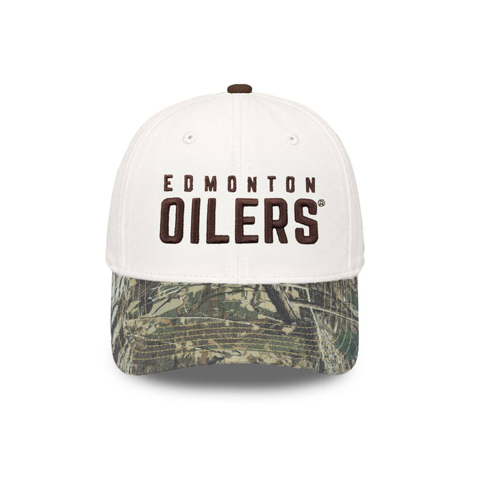 Edmonton Oilers Sportiqe Cream & Camo Ranch Snapback Hat