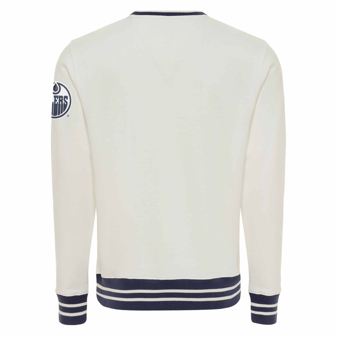 Edmonton Oilers Sportiqe Ellington Wilson White Crewneck Sweatshirt