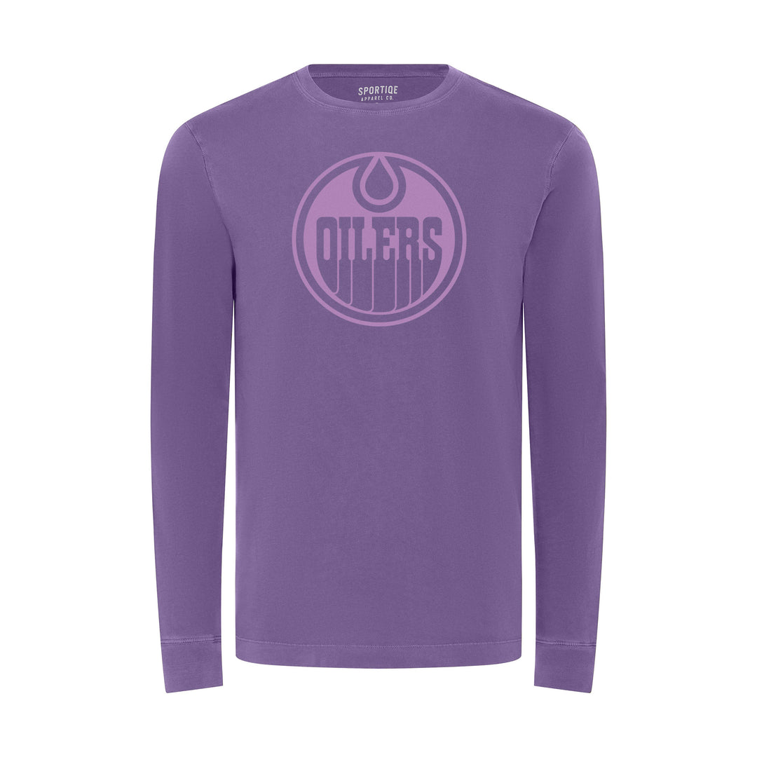Edmonton Oilers Sportiqe Purple Mohave Long Sleeve T-Shirt