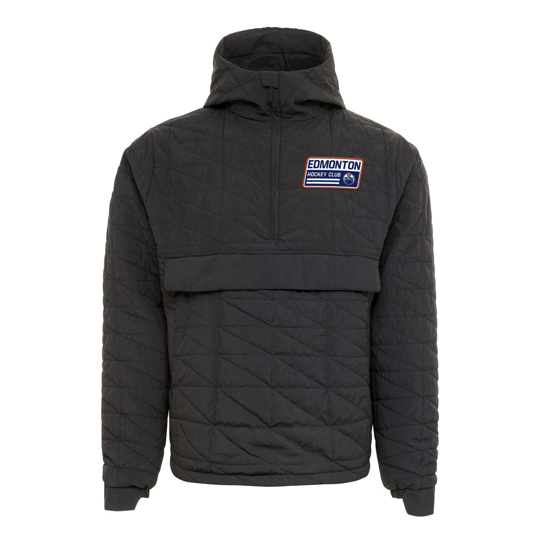 Edmonton Oilers Sportiqe Quasar Black Quilted Pullover Jacket