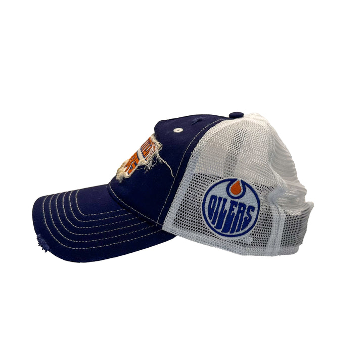 Edmonton Oilers Sportiqe Slayer Blue Meshback Snapback Hat