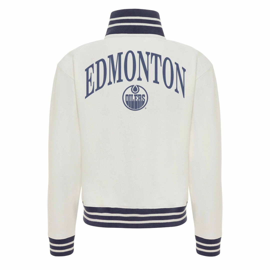 Edmonton Oilers Women's Sportiqe Sutton Resto White Full-Zip Jacket