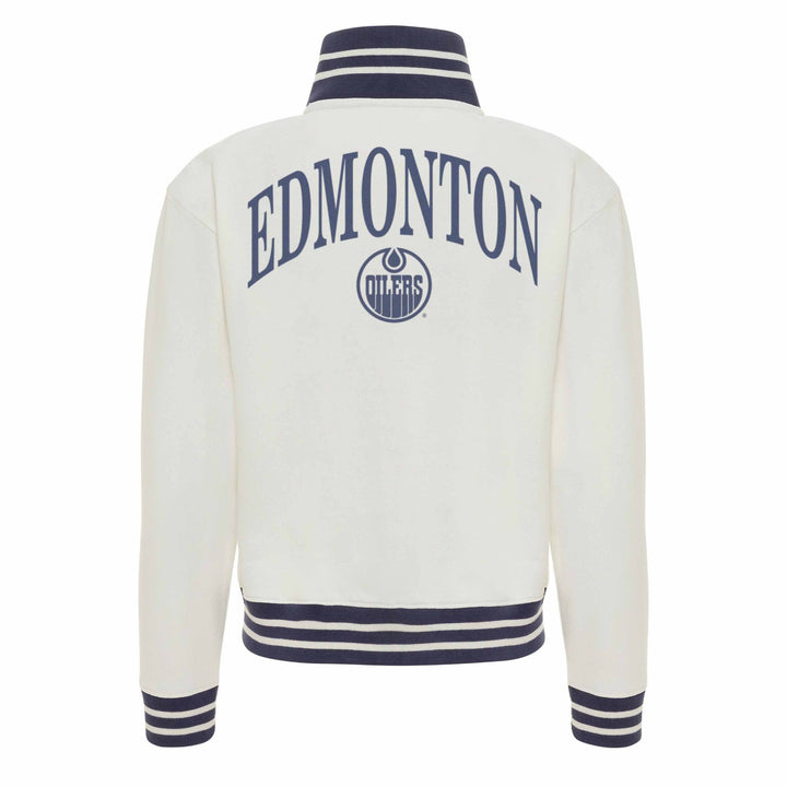 Edmonton Oilers Women's Sportiqe Sutton Resto White Full-Zip Jacket