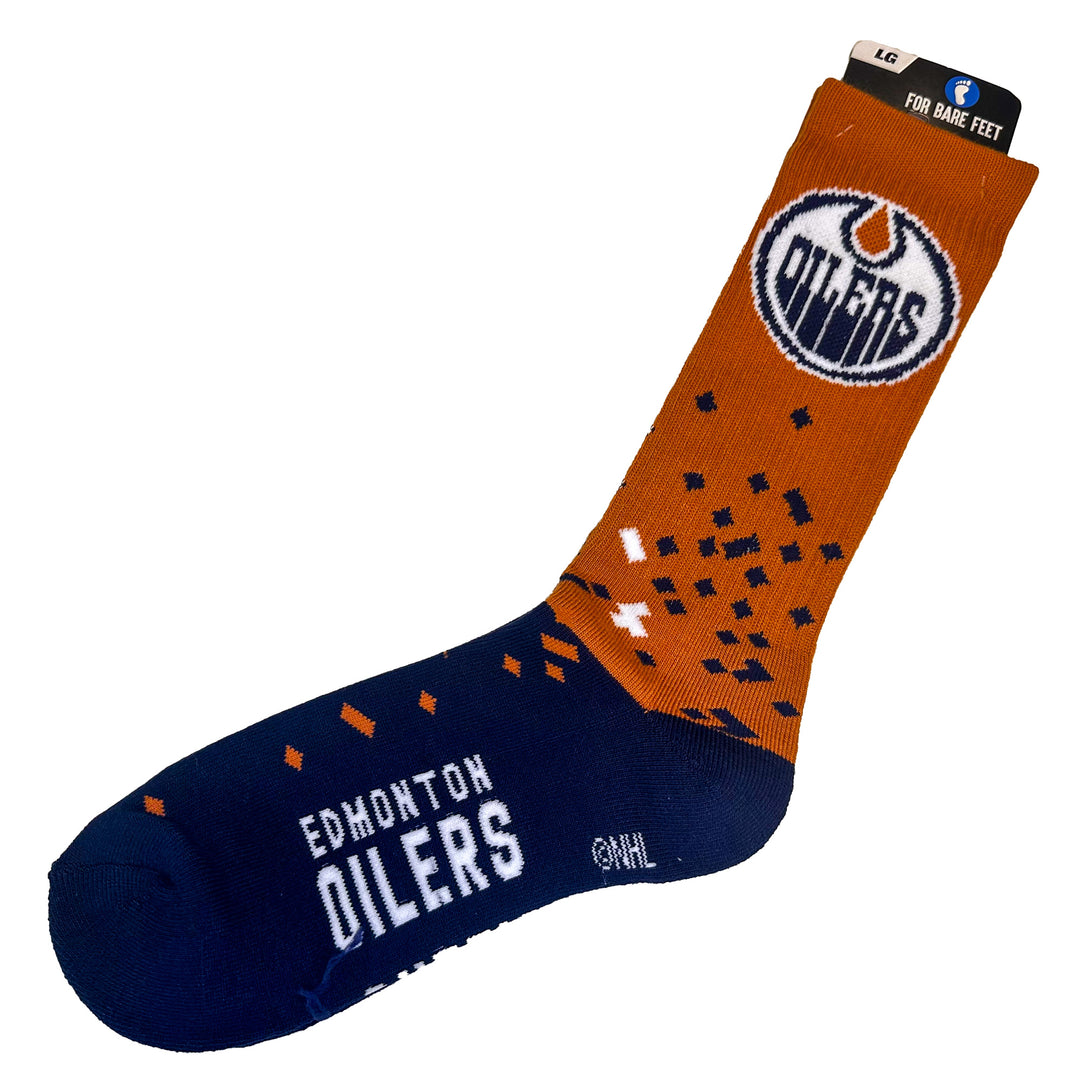 Edmonton Oilers Orange & Navy Spray Zone Crew Socks