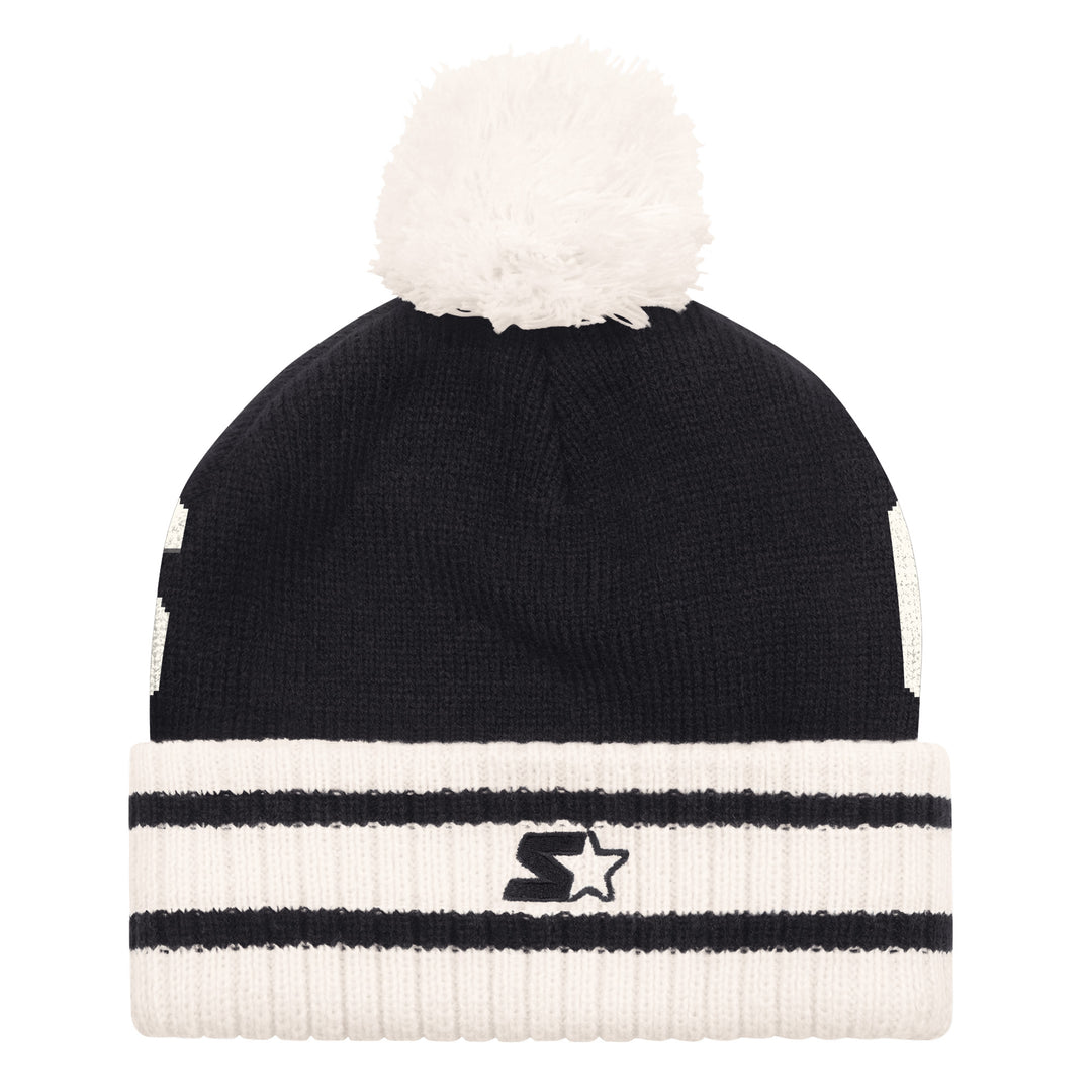 Edmonton Oilers Starter Black & White Contender II Toque W/Pom