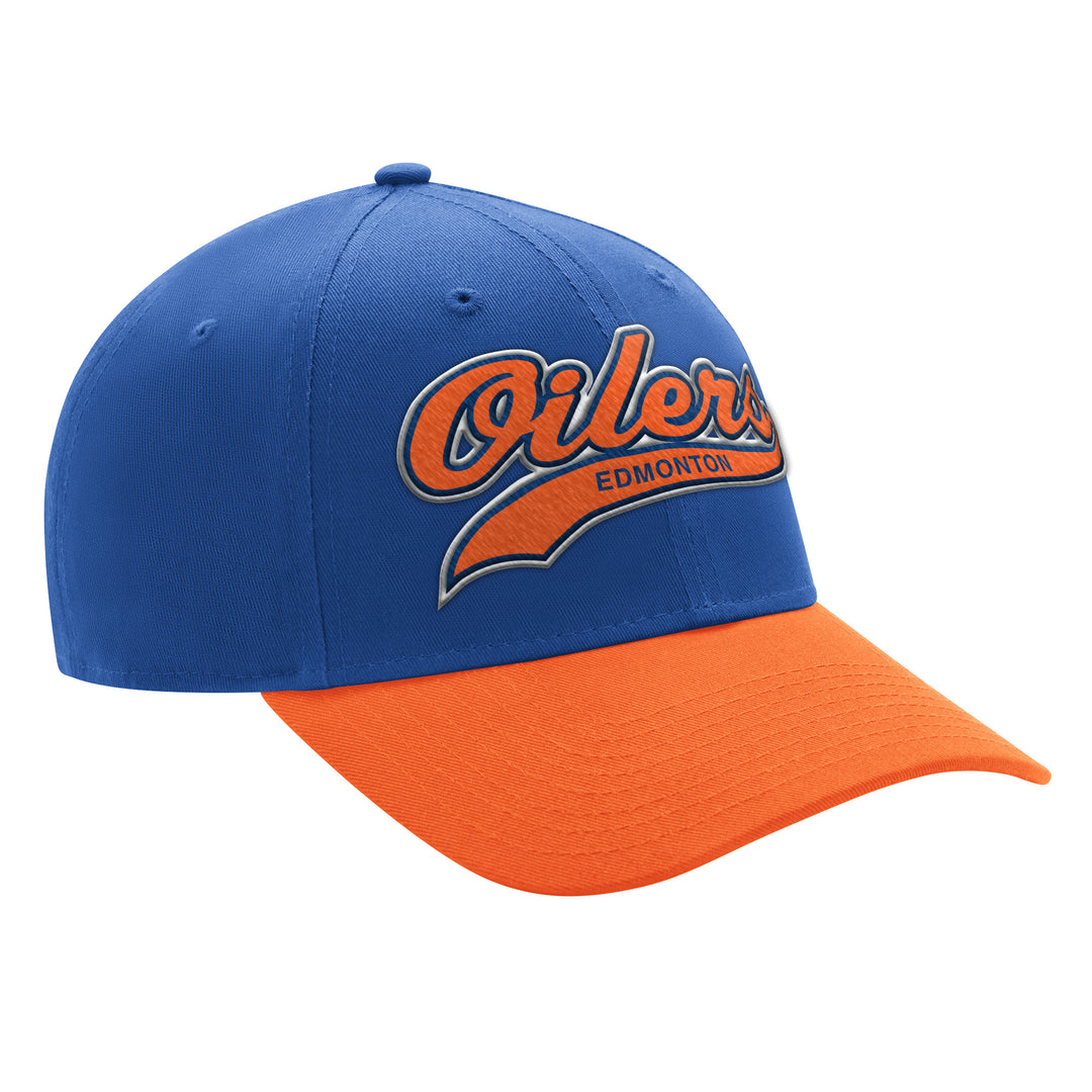 Edmonton Oilers Starter Blue & Orange Script Snapback Hat