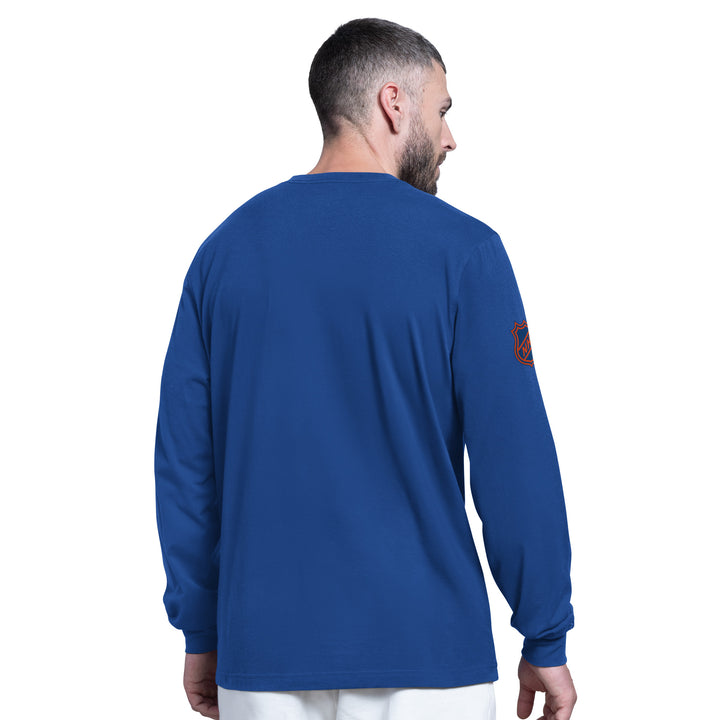 Edmonton Oilers Starter Blue Goal Post Long Sleeve Shirt