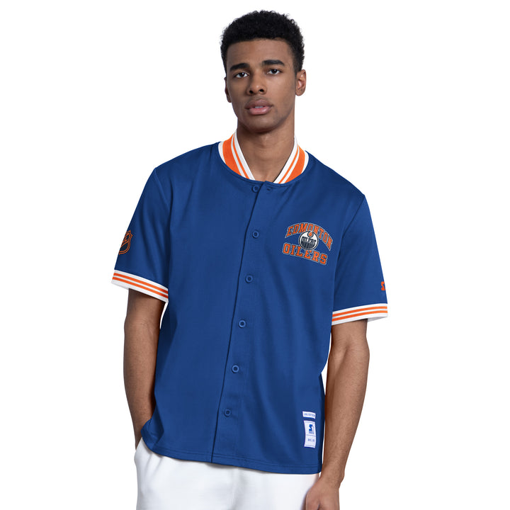 Edmonton Oilers Starter Blue Pitcher Fashion Jersey