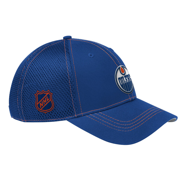Edmonton Oilers Starter Blue Tech Curved Starfit Adjustable Hat