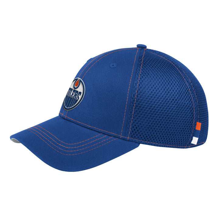 Edmonton Oilers Starter Blue Tech Curved Starfit Adjustable Hat