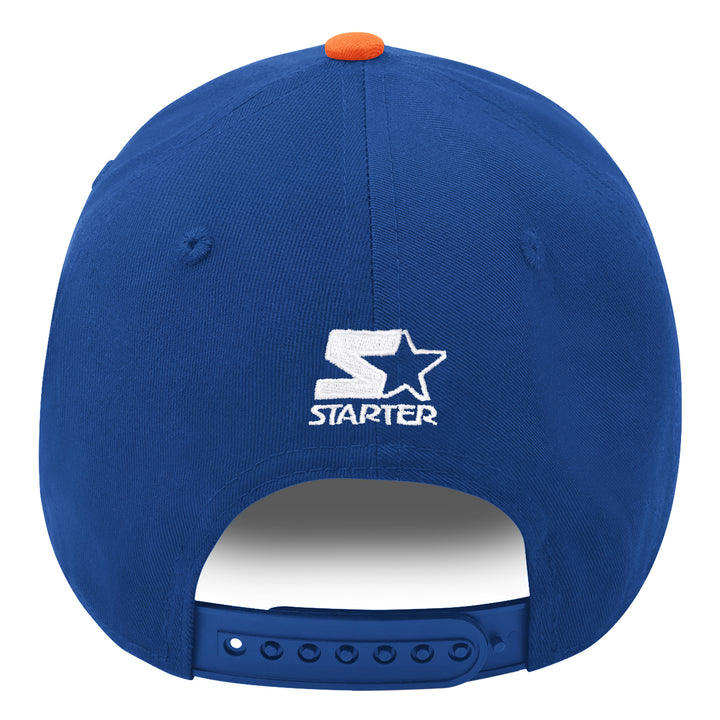 Edmonton Oilers Starter Blue & Orange 90's Tail Sweep Curved Starfit Snapback Hat