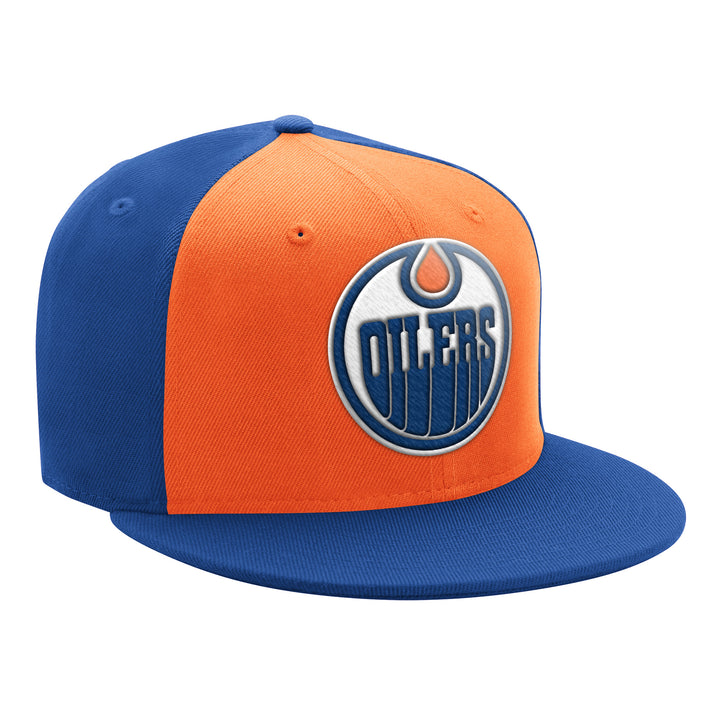 Edmonton Oilers Starter Blue & Orange Flat Brim Snapback Hat