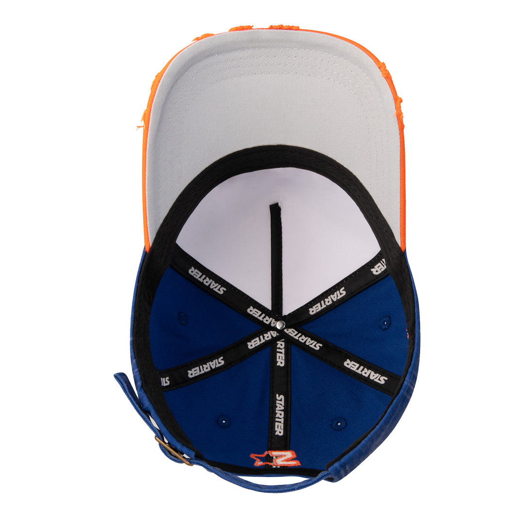 Edmonton Oilers Starter Blue & White Casual Distressed 5-Star Adjustable Hat