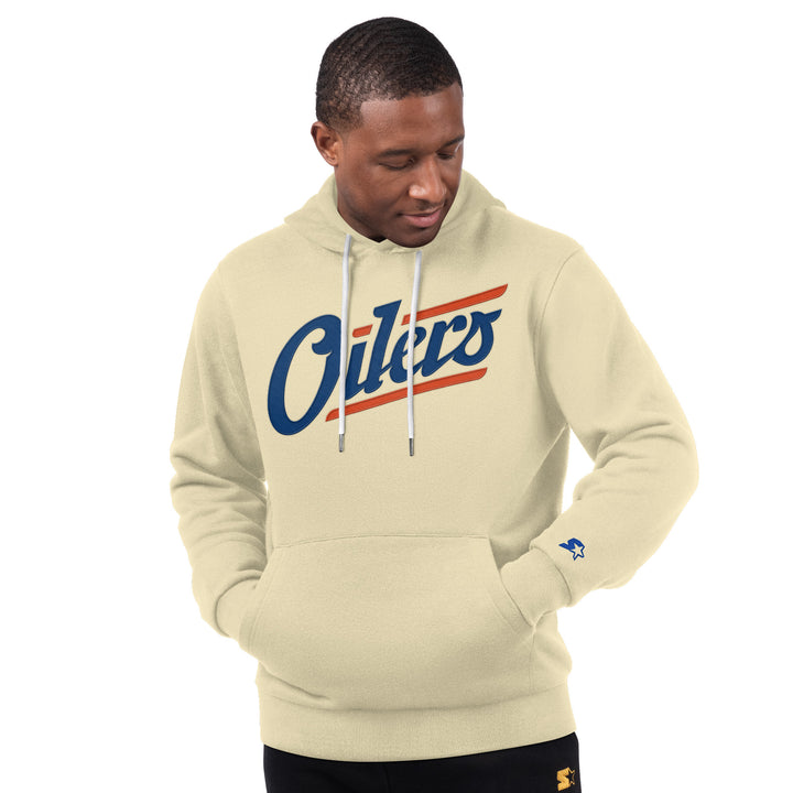 Edmonton Oilers Starter Cream Alternate Logo Pullover Hoodie