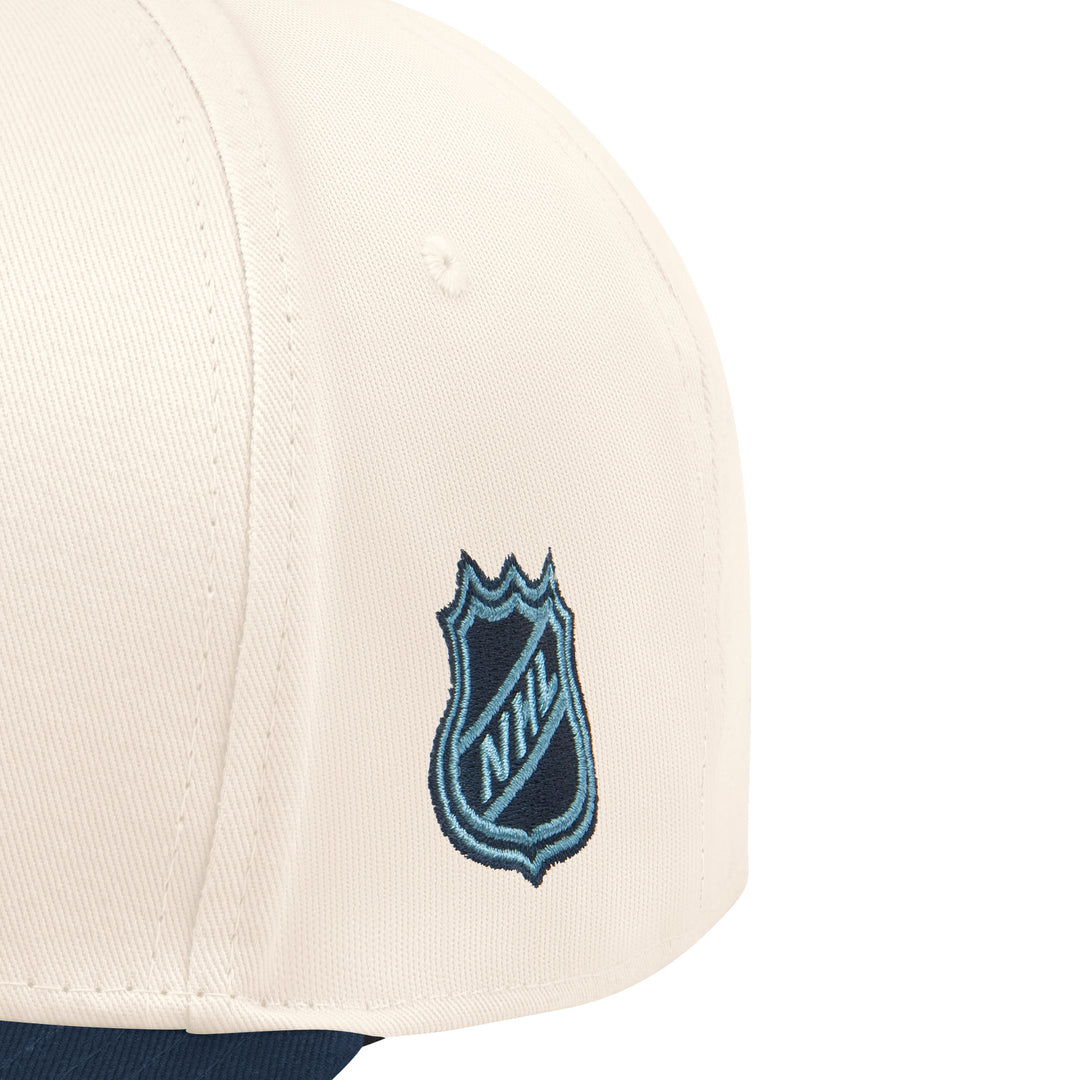 Edmonton Oilers Starter Cream Blue Swirl Classic Starfit Snapback Hat