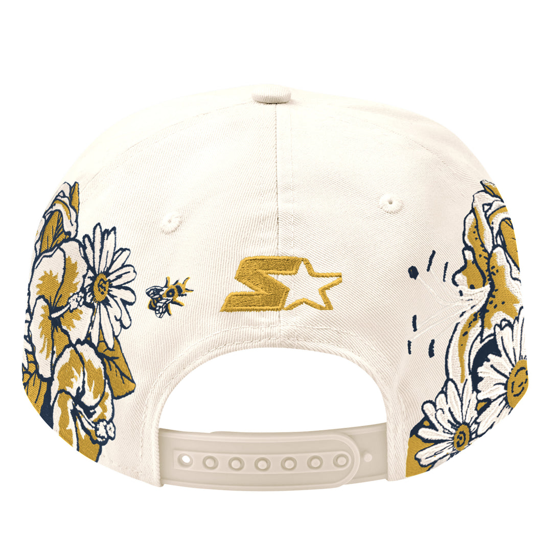 Edmonton Oilers Starter Cream Fashion Flowers Classic Starfit Snapback Hat