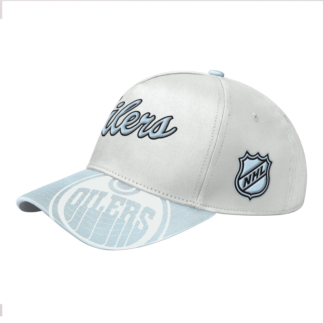 Edmonton Oilers Starter Grey & Blue Fashion 5-Star Starfit Snapback Hat