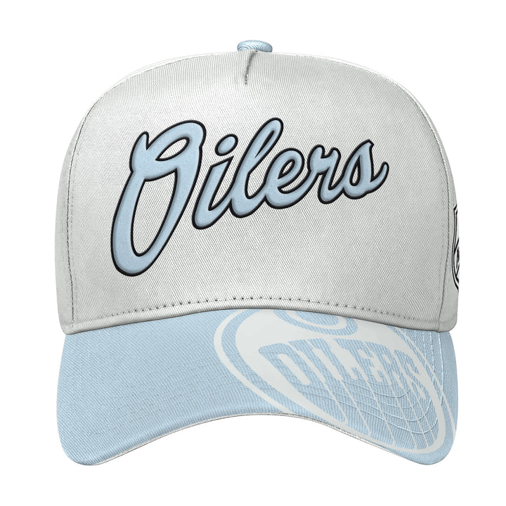 Edmonton Oilers Starter Grey & Blue Fashion 5-Star Starfit Snapback Hat