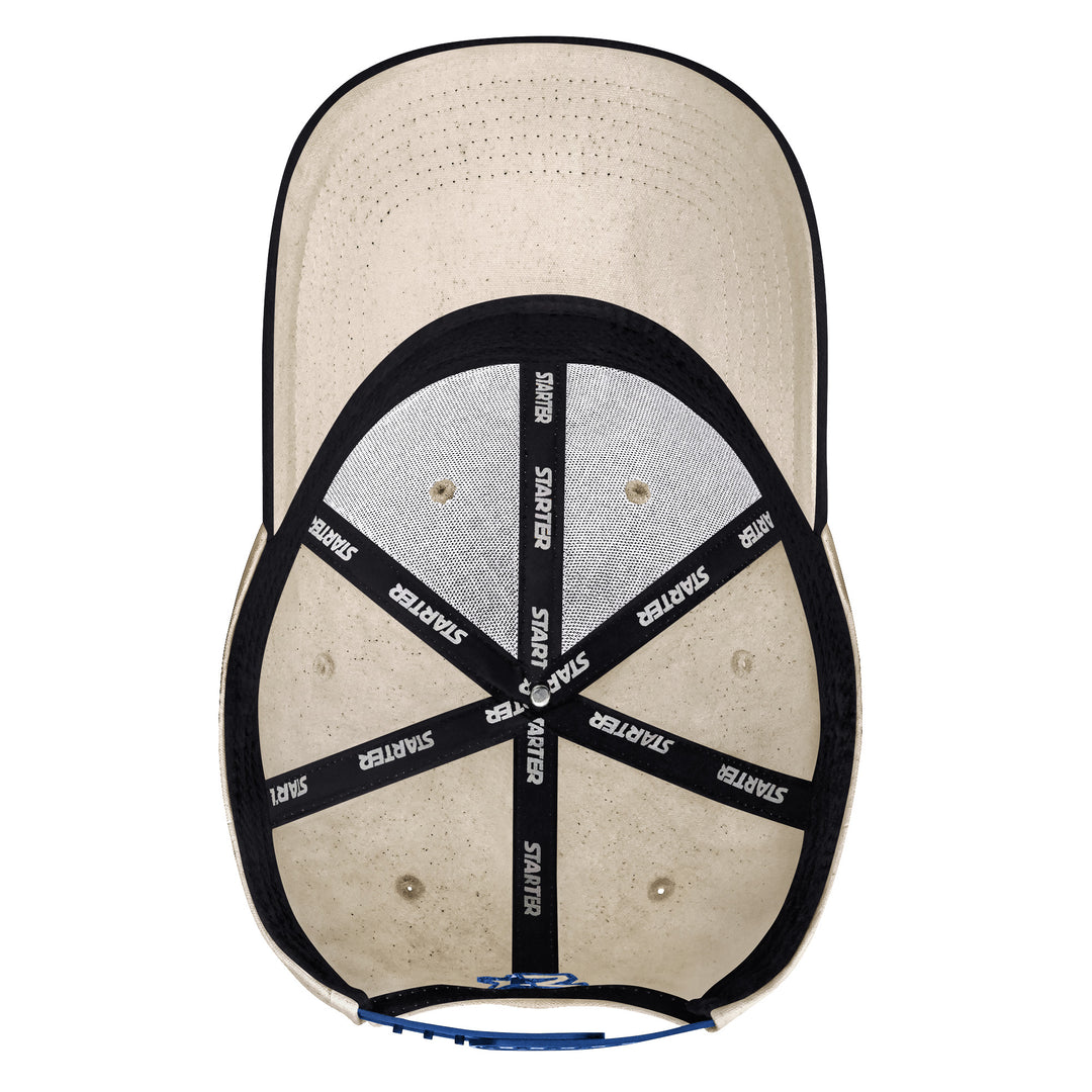 Edmonton Oilers Starter Cream & Blue Tatami Curved Starfit Snapback Hat