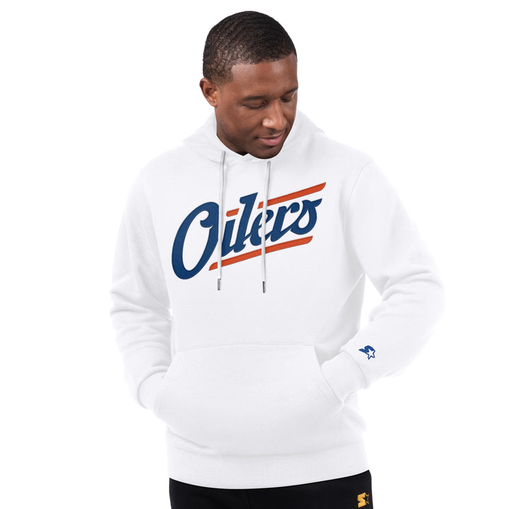 Edmonton Oilers Starter White Alternate Logo Pullover Hoodie