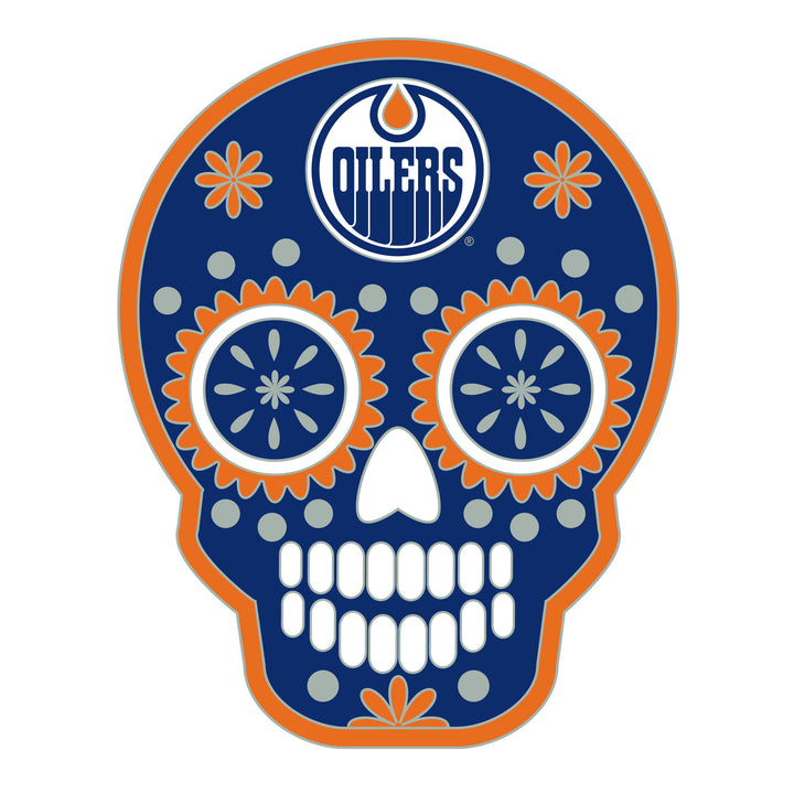 Edmonton Oilers Sugar Skull Lapel Pin