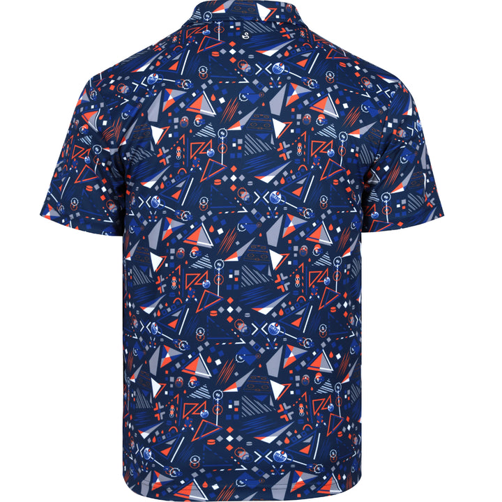 Edmonton Oilers Swannies Golf Abstract Navy Sublimated Polo