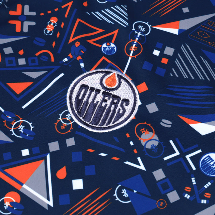 Edmonton Oilers Swannies Golf Abstract Navy Sublimated Polo
