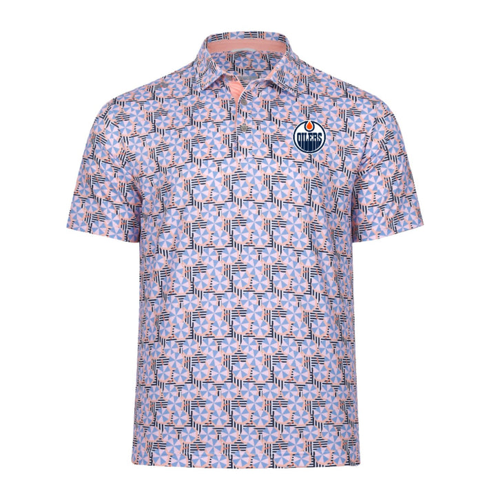 Edmonton Oilers Swannies Golf Cabana Pink Sublimated Polo